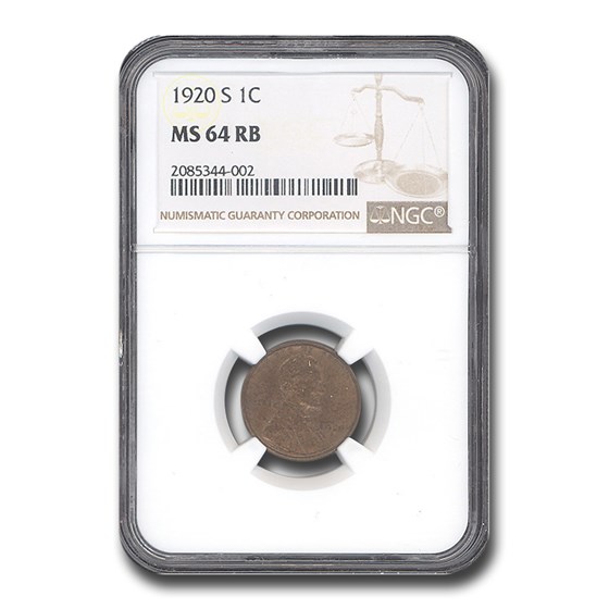 1920-S Lincoln Cent MS-64 NGC (Red/Brown) 1920-S Lincoln Cent MS-64 NGC (Red/Brown)